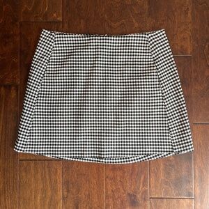 Urban Outfitters Black and White Checkered Mini Skirt